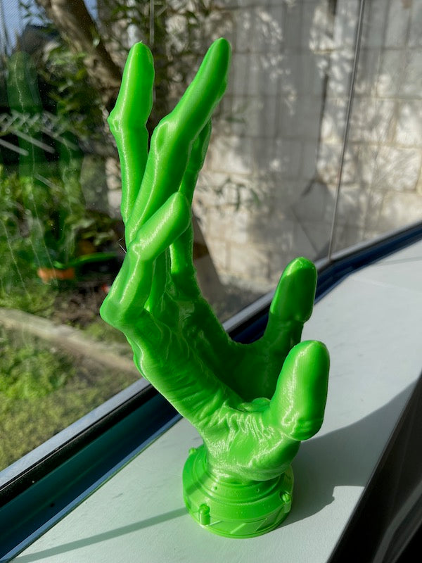 3D Printed 6 Finger Alien Hand Controller Holder Green