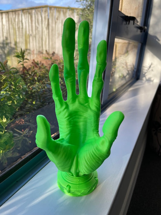 3D Printed 6 Finger Alien Hand Controller Holder Green.