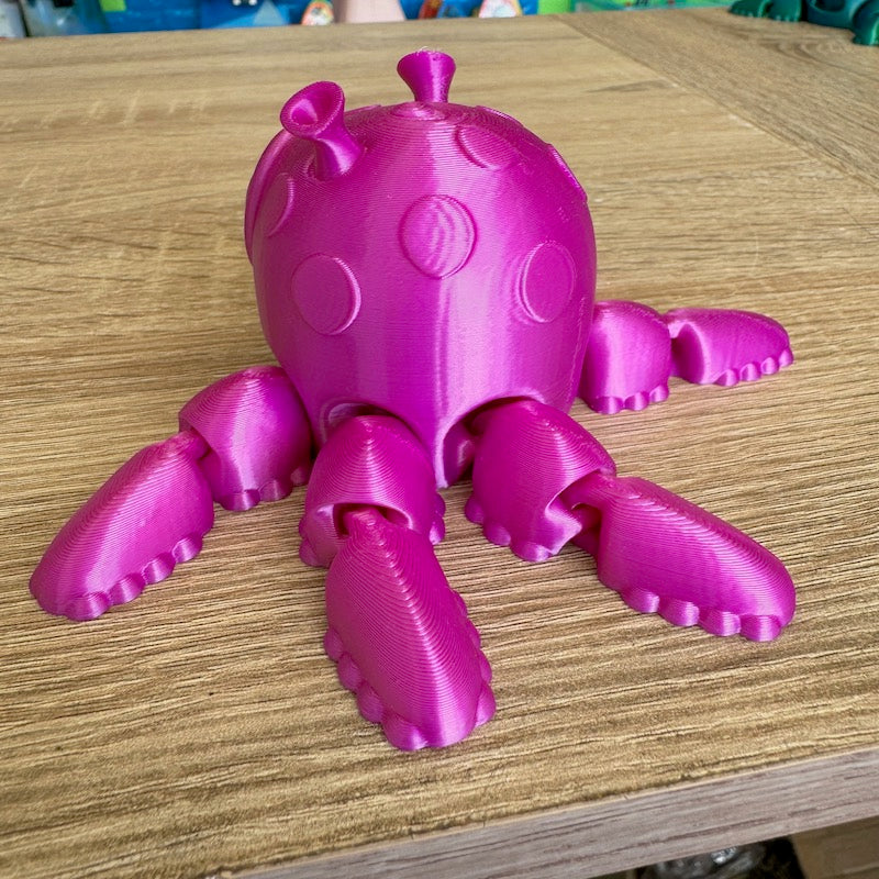 3D Printed Alien Squid Spinner Finger Top Purple Silk