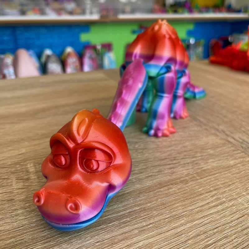 3D Printed Brachiosaurus SILK Rainbow Large