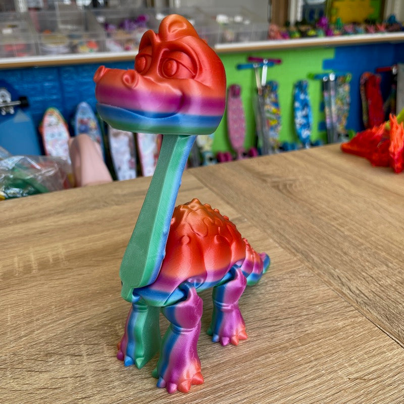3D Printed Brachiosaurus SILK Rainbow Large