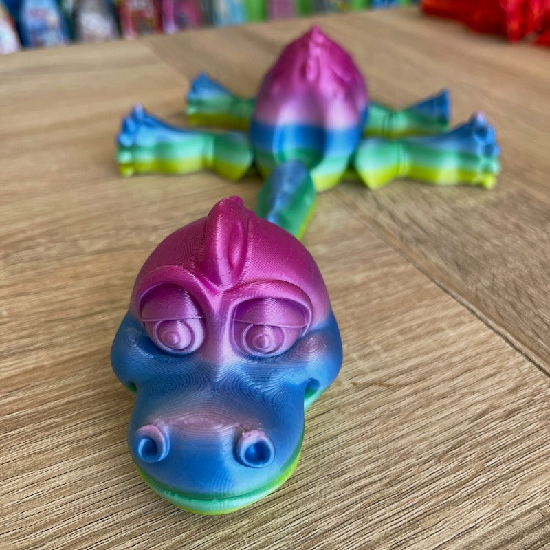 3D Printed Brachiosaurus SILK Rainbow Large Pink