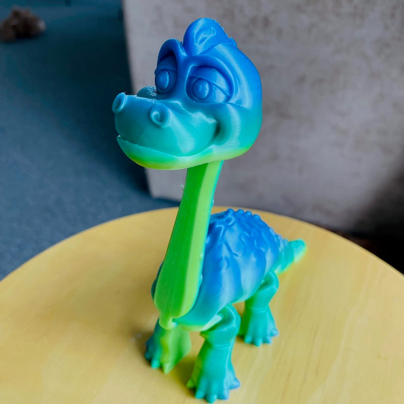 3D Printed Brachiosaurus multicolour silk blue