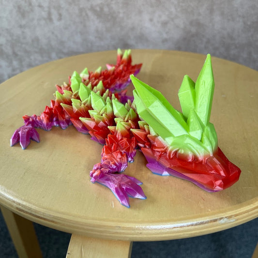 3D Printed Crystal Dragon Multicolour
