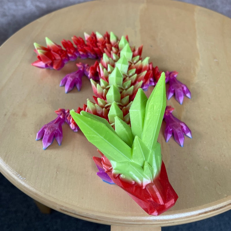 3D Printed Crystal Dragon Multicolour