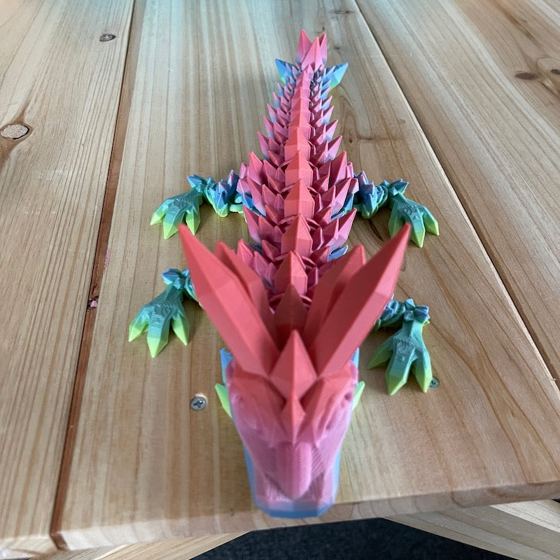 3D Printed Crystal Dragon Rainbow Matte