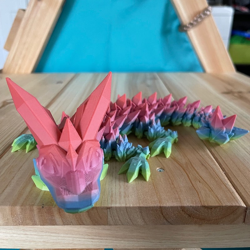 3D Printed Crystal Dragon Rainbow Matte