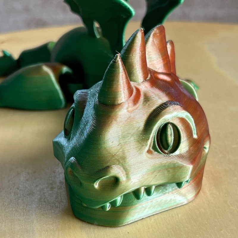 3D Printed Articulated Cute Dragon