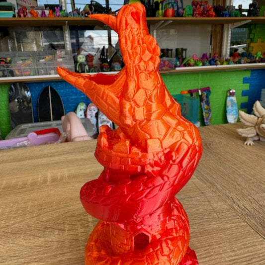 3D Printed Dice Tower Fire Red Silk