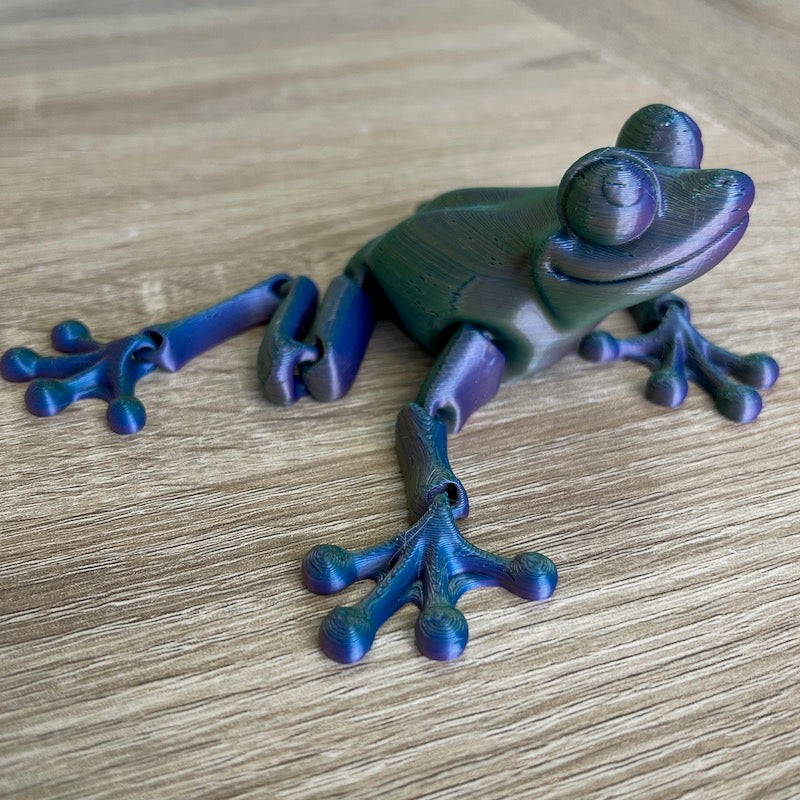 3D Printed Flexi Frog Multicolour silk