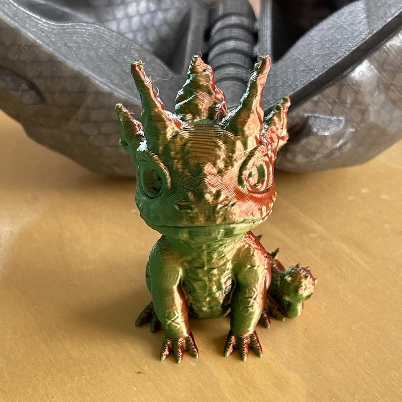 3D Printed Printed Glow in the Dark Dragons Egg with mini Dragon