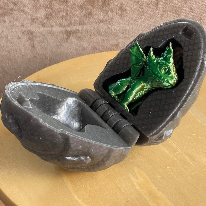 3D Printed Printed Glow in the Dark Dragons Egg with mini Dragon