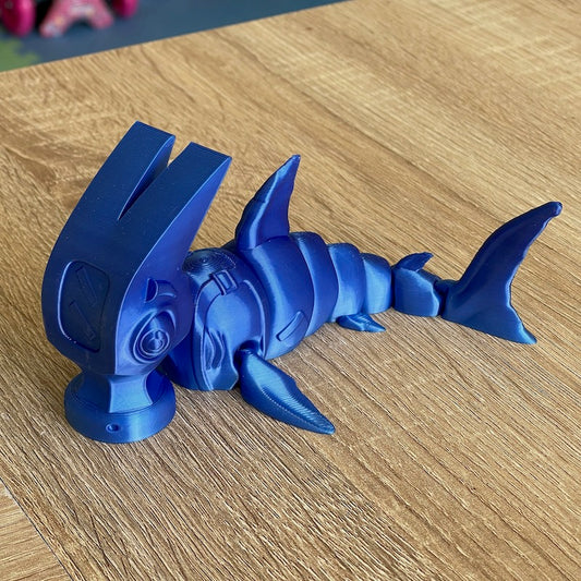 3D Printed Hammerhead Shark Blue