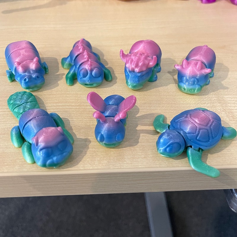 3D Printed Mini Flexis Green/ Blue/ PInk