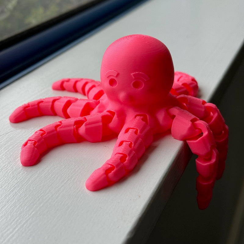3D Printed Octopus Pink Large