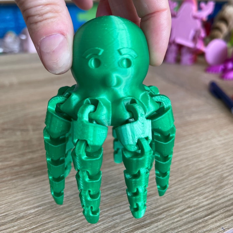 3D Printed Octopus green Large