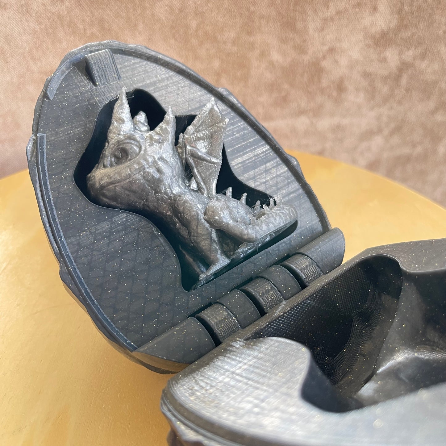 3D Printed Printed Dragons Egg with mini Glow in the Dark Dragon
