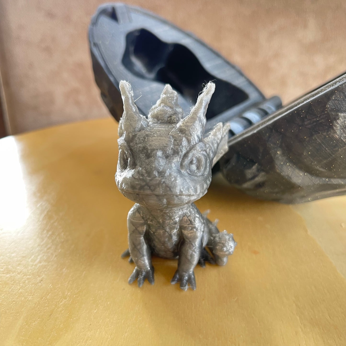 3D Printed Printed Dragons Egg with mini Glow in the Dark Dragon