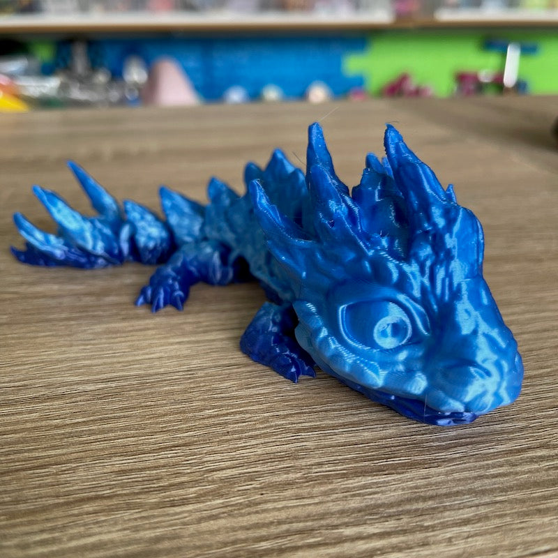 3D Printed Rock Dragon Ice Blue
