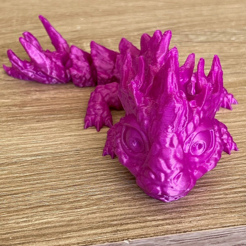 3D Printed Rock Dragon Purple Silk