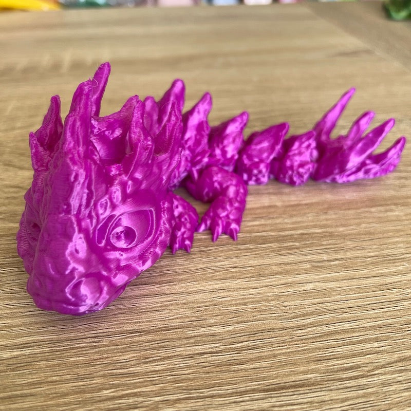3D Printed Rock Dragon Purple Silk