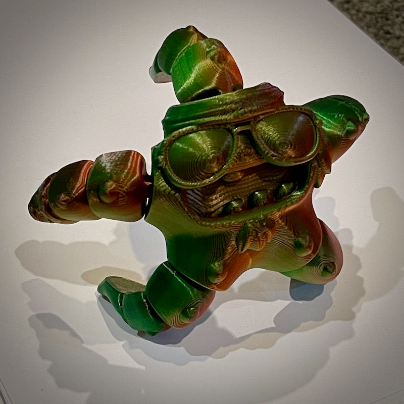 3D Printed Flexi Starfish with Sunglasses Tricolur Silk Red, Yellow, Green