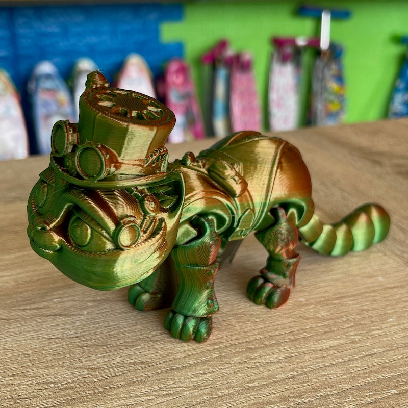 3D Printed Steampunk Cat Tricolour Silk
