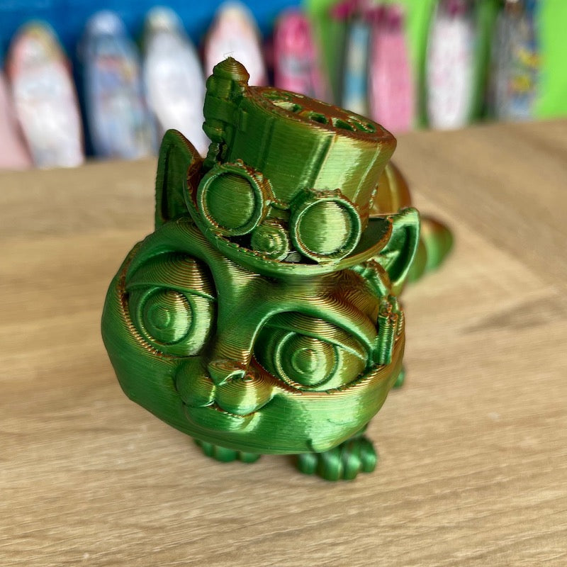 3D Printed Steampunk Cat Tricolour Silk