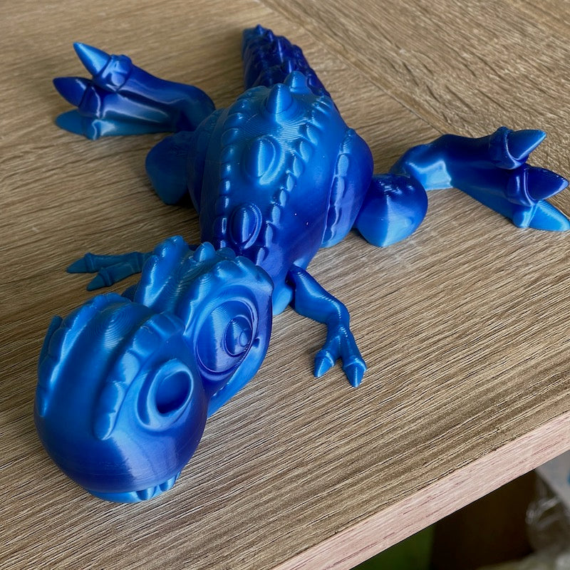 3D Printed T Rex Blue Silk