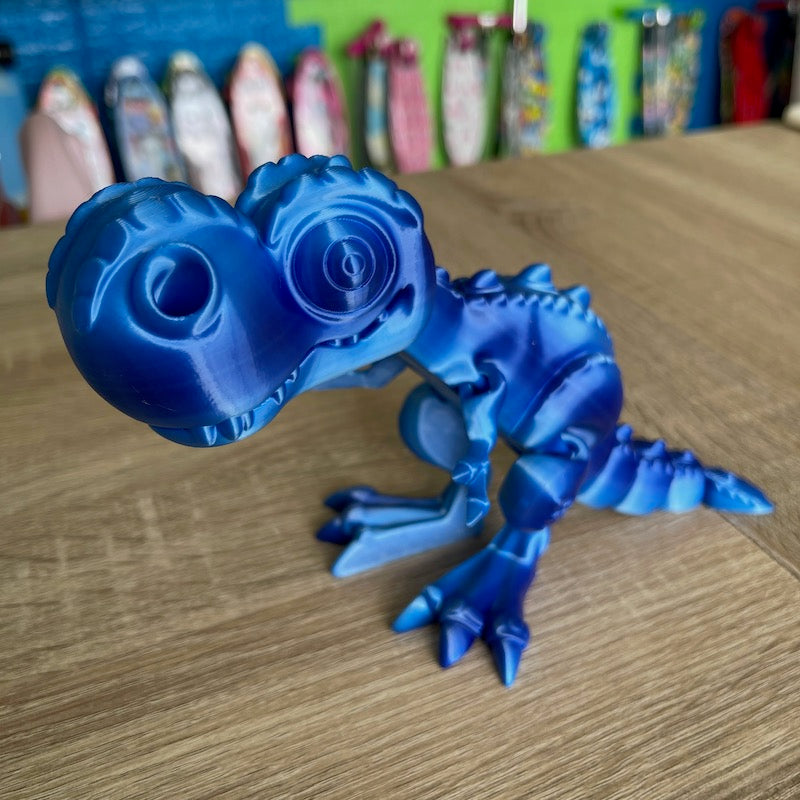3D Printed T Rex Blue Silk