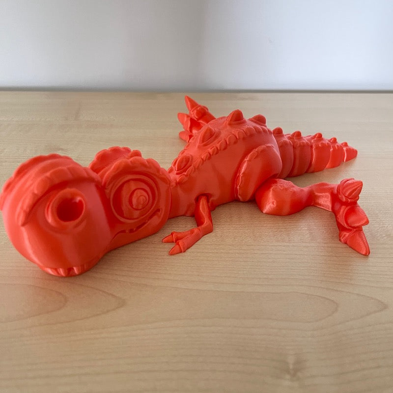3D Printed T Rex Orange Large