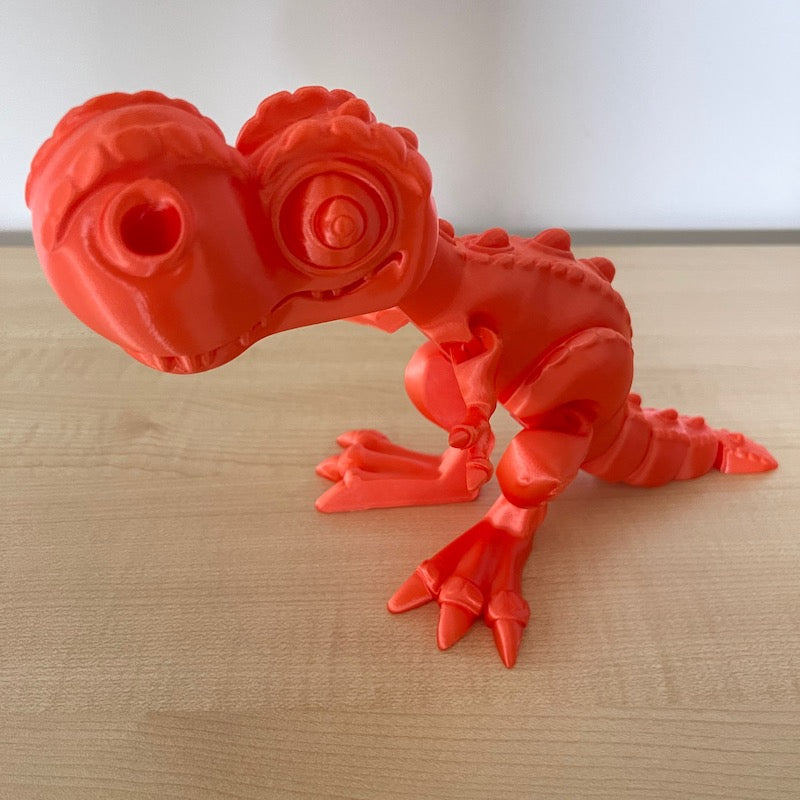 3D Printed T Rex Orange Large
