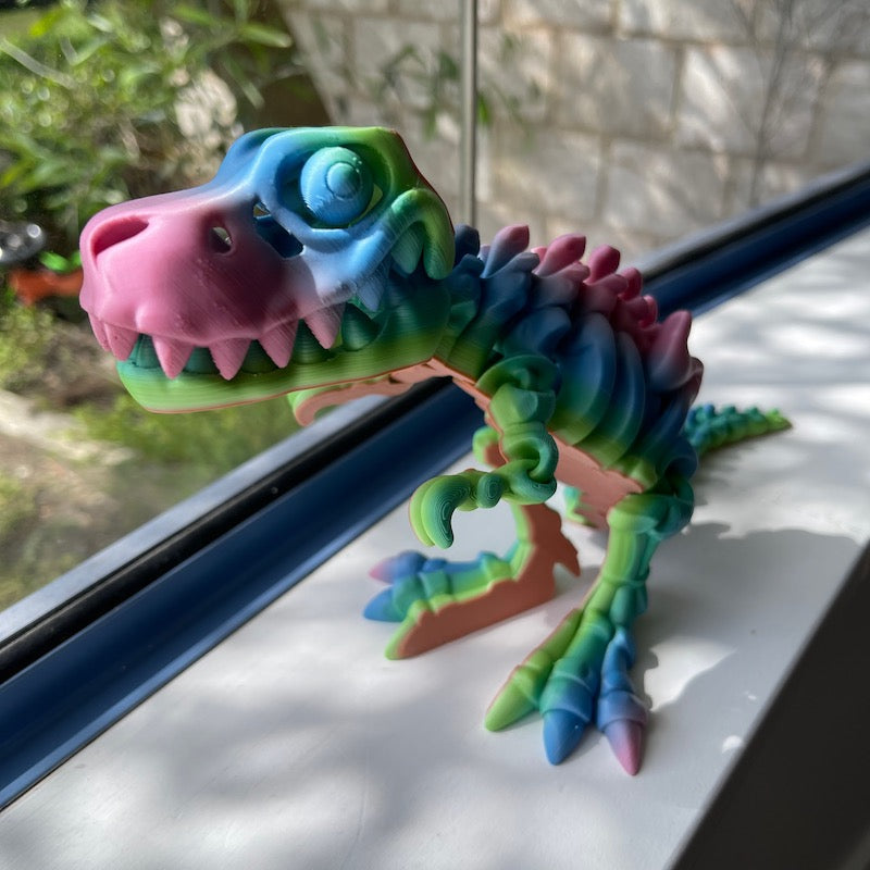 3D Printed T Rex Skeleton Medium size Multicolour Matte