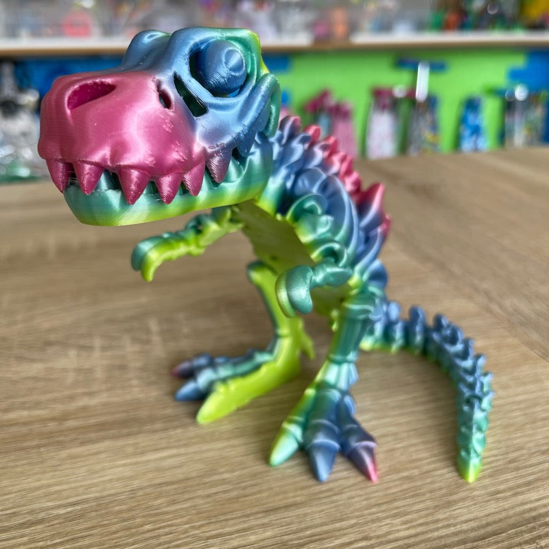 3D Printed T Rex Skeleton Medium size Multicolour Silk