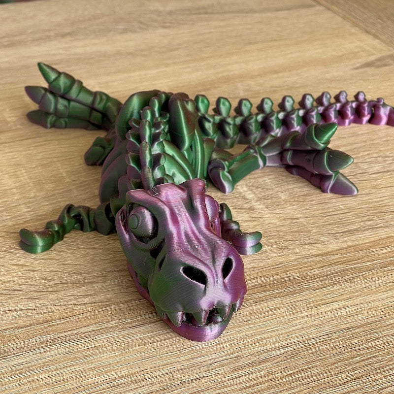 3D Printed T Rex Skeleton Medium size Purple/Green