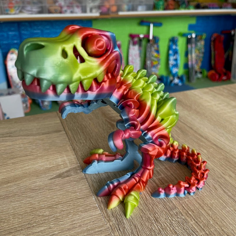 3D Printed T Rex Skeleton Multicolour Silk Large