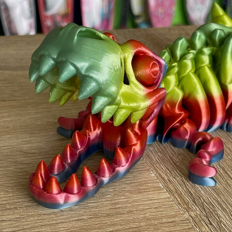 3D Printed T Rex Skeleton Multicolour Silk Large
