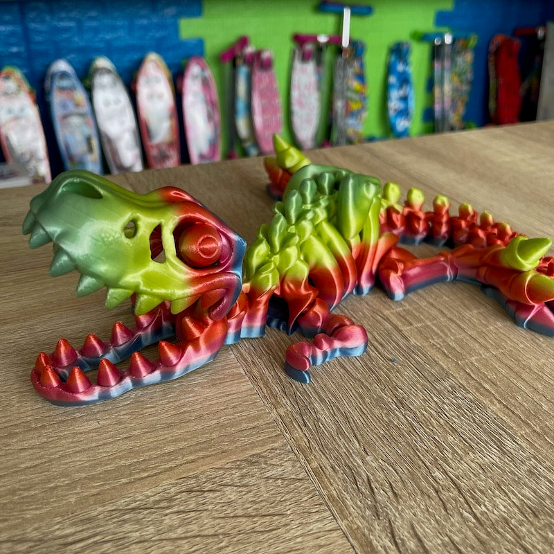 3D Printed T Rex Skeleton Multicolour Silk Large