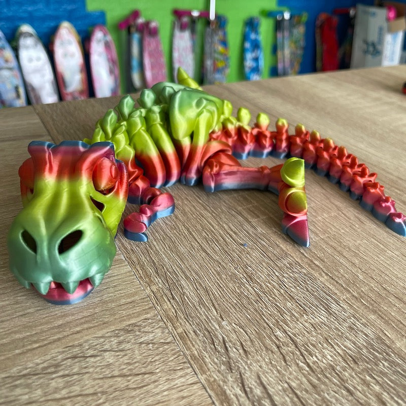 3D Printed T Rex Skeleton Multicolour Silk Large