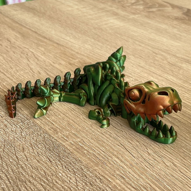 3D Printed T Rex Skeleton Tri colour Silk