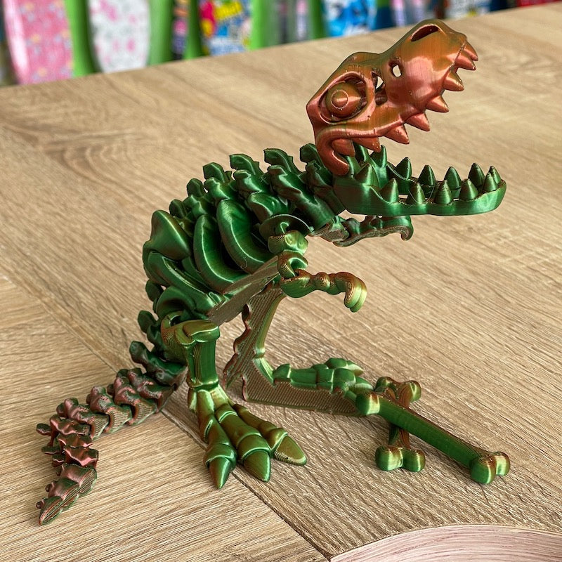 3D Printed T Rex Skeleton Tri colour Silk