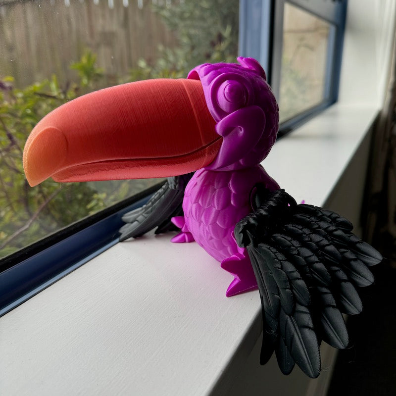 3D Printed Toucan Purple Silk body