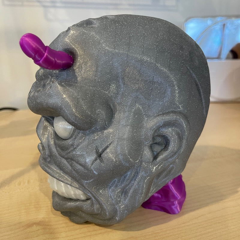 3D Printed Zombie Headphone Grey Glitter