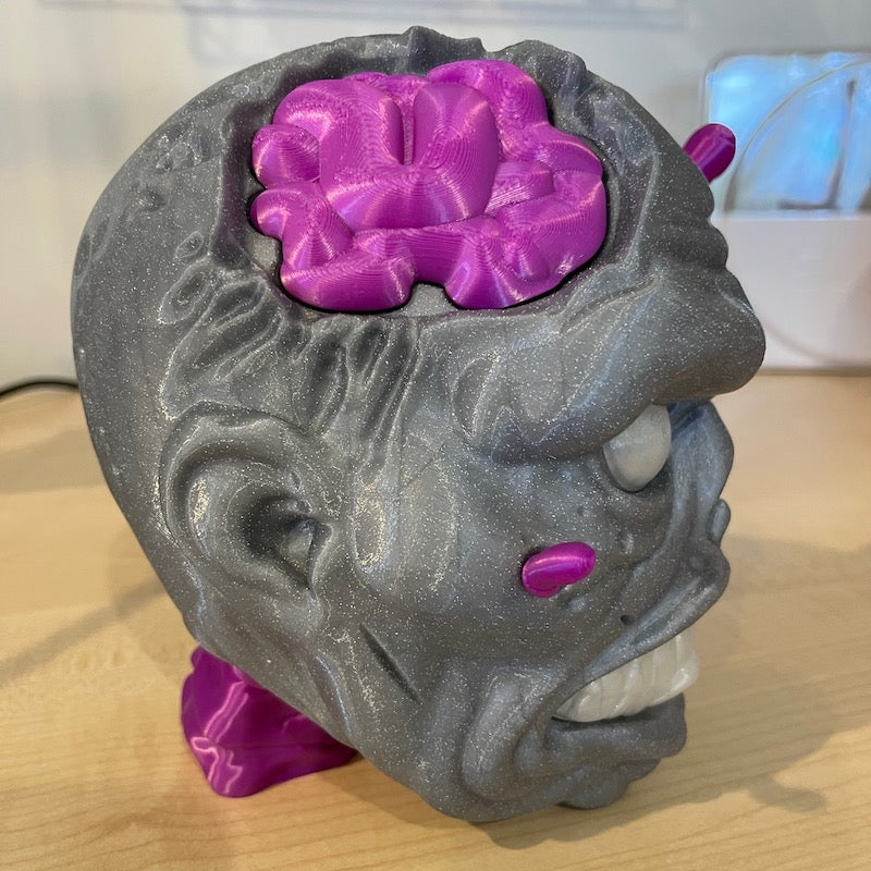 3D Printed Zombie Headphone Grey Glitter