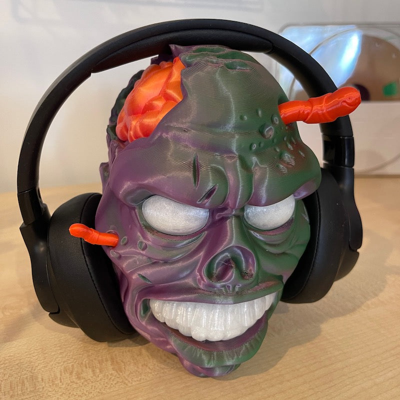 3D Printed Zombie Headphone Stand Tricolour Silk