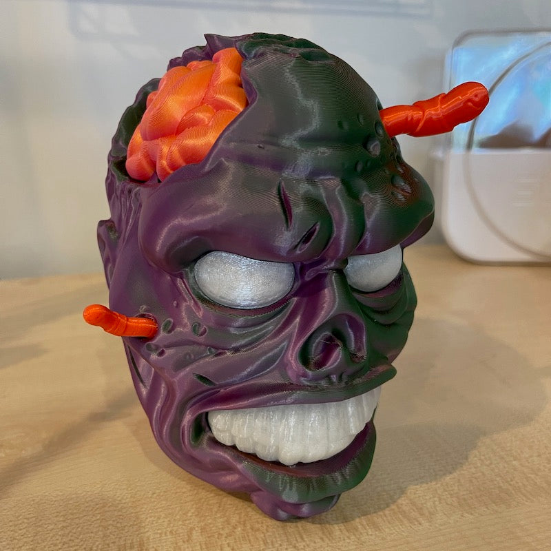 3D Printed Zombie Headphone Stand Tricolour Silk