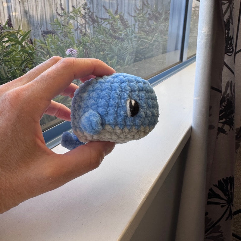 Crochet Whale Plushie blue