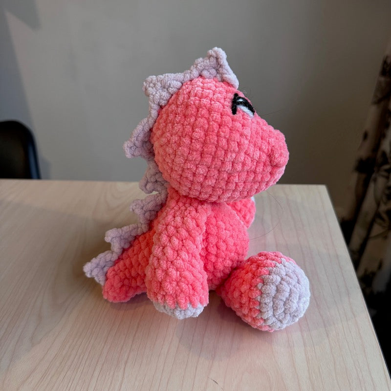 Crochet Stegasaurus Plushie coral
