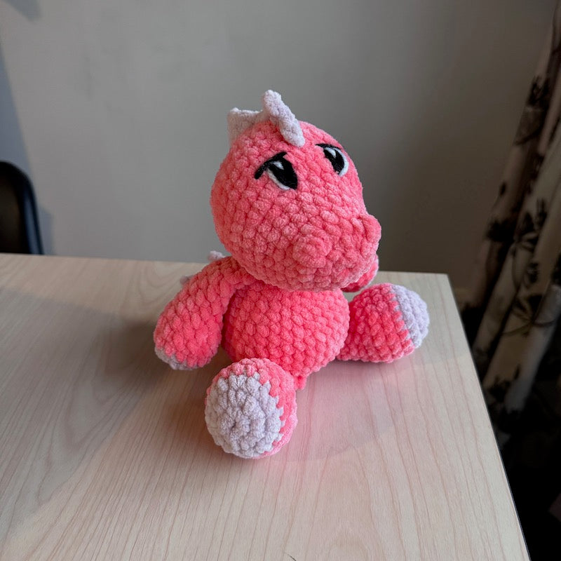 Crochet Stegasaurus Plushie coral