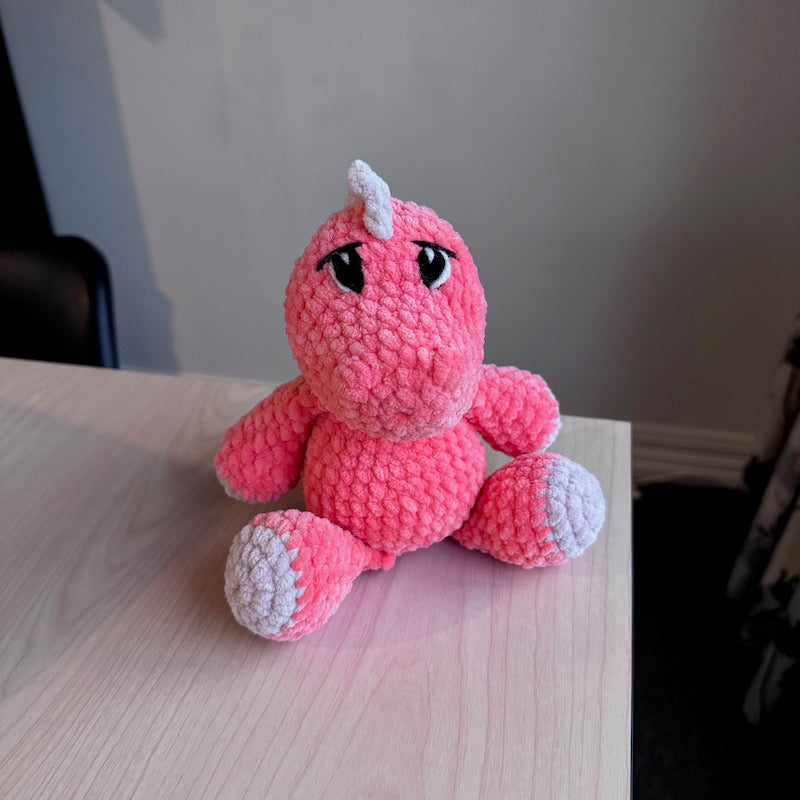 Crochet Stegasaurus Plushie coral
